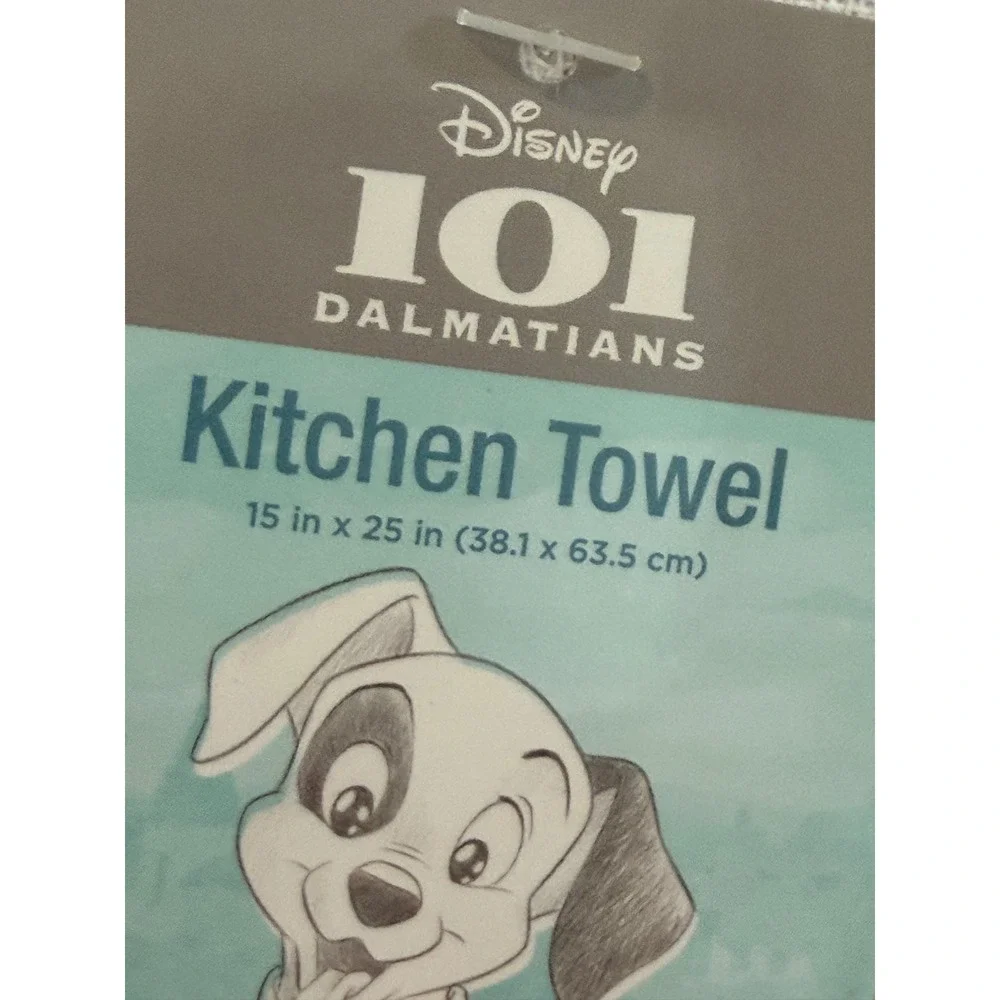Disney 101 Dalmatians Kitchen Towel Hey There Blue Polka Dot 100% Cotton NEW